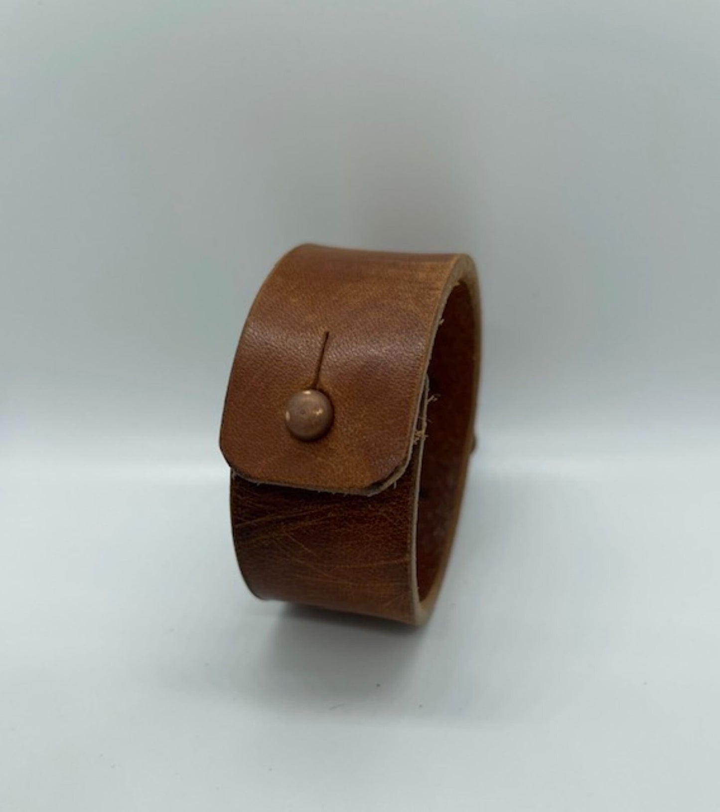 Brown Leather Bracelet with Metal Rose, Handmade Leather Bracelet, Leather Bracelets for Women, Leather Cuff, Leather Cuff Bracelet