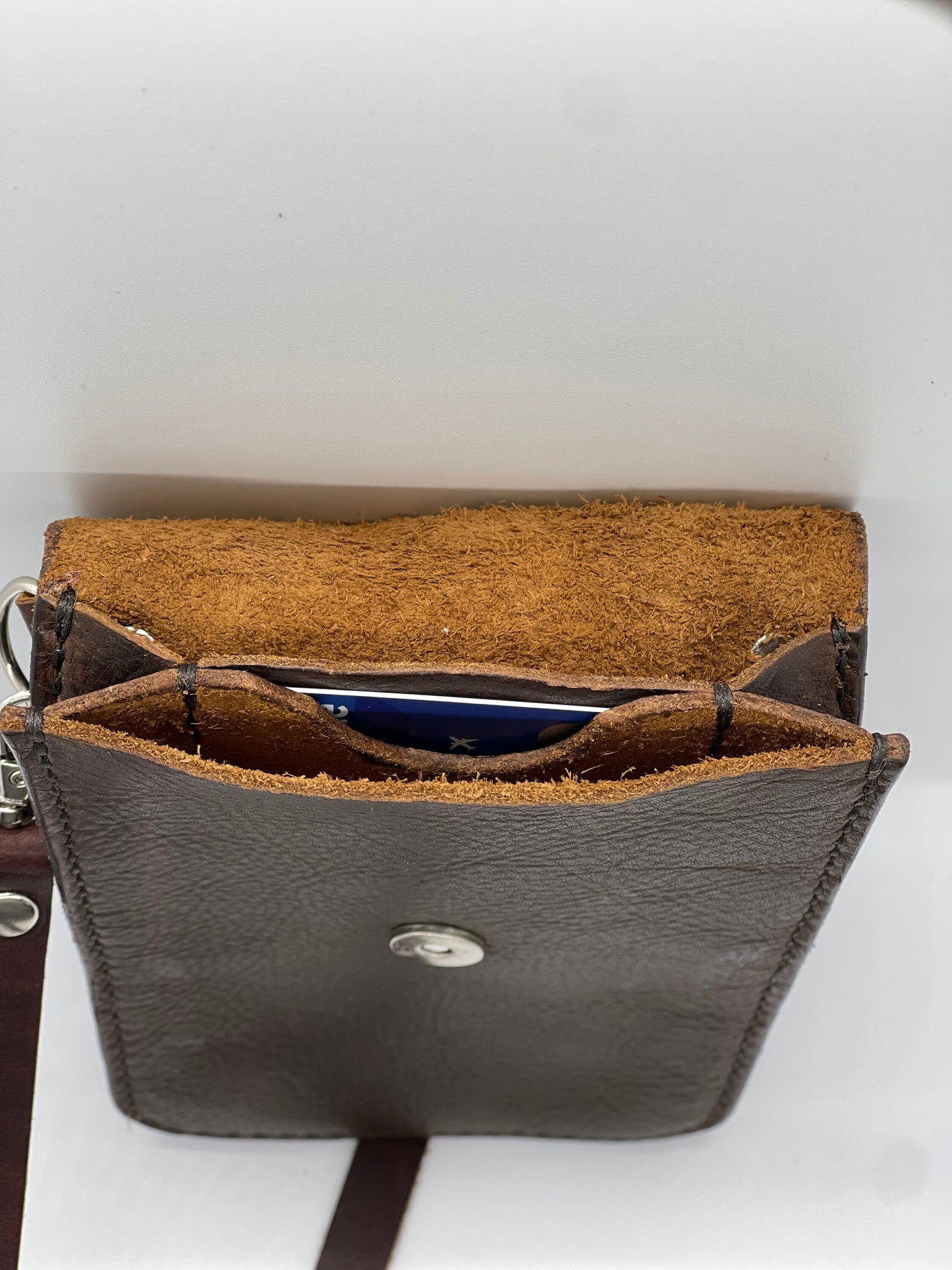 Boho Chic: Small Leather Cross-Body Bag - Handcrafted with Dragonfly